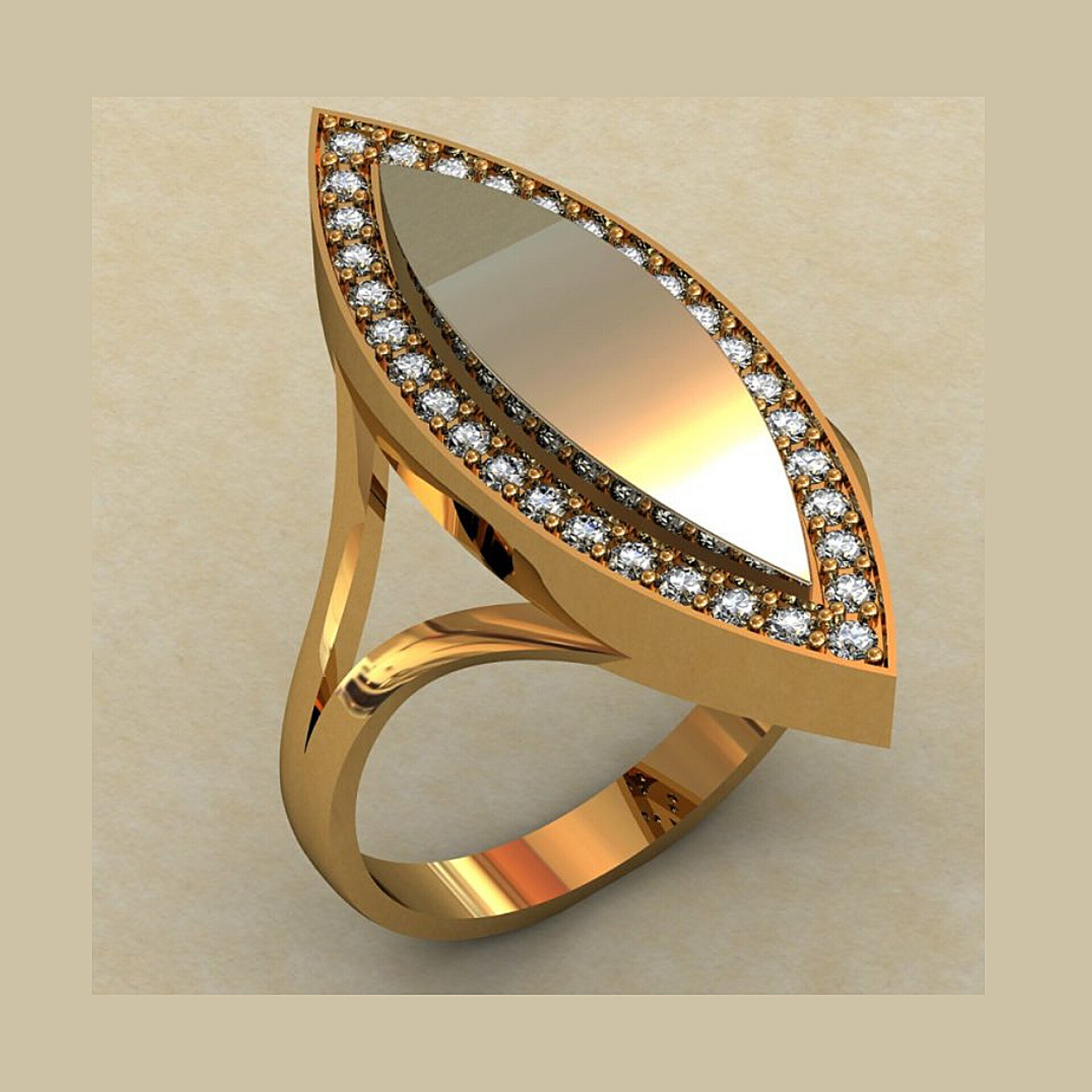 Кольцо золото 585 маркиза